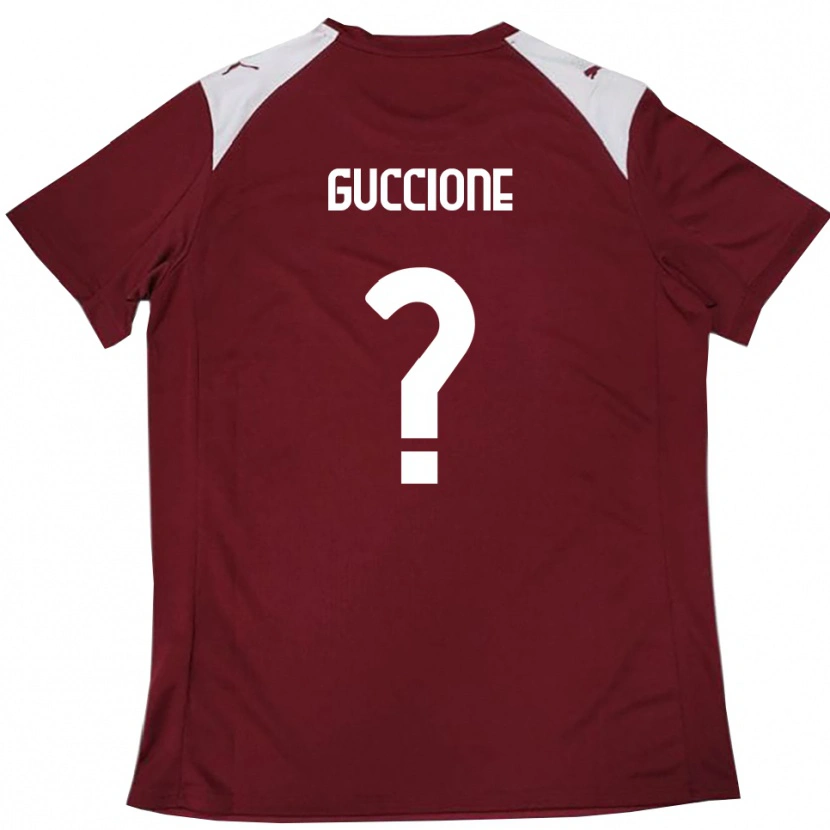 Danxen Niño Camiseta Niccolò Guccione #0 Borgoña Blanco 1ª Equipación 2025/26 La Camisa