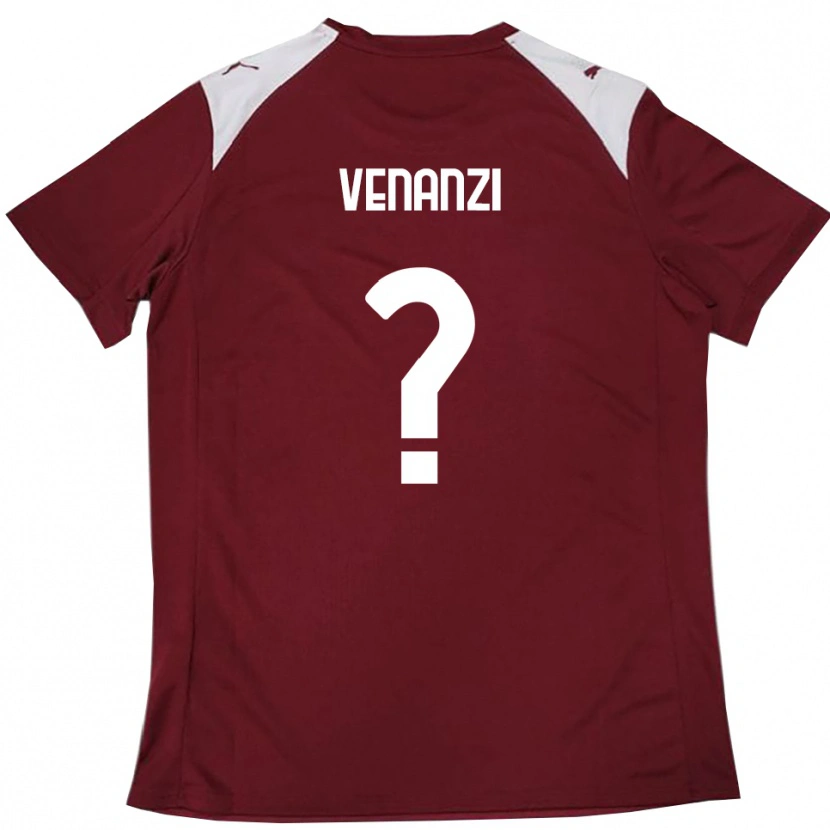Danxen Niño Camiseta Francesco Venanzi #0 Borgoña Blanco 1ª Equipación 2025/26 La Camisa