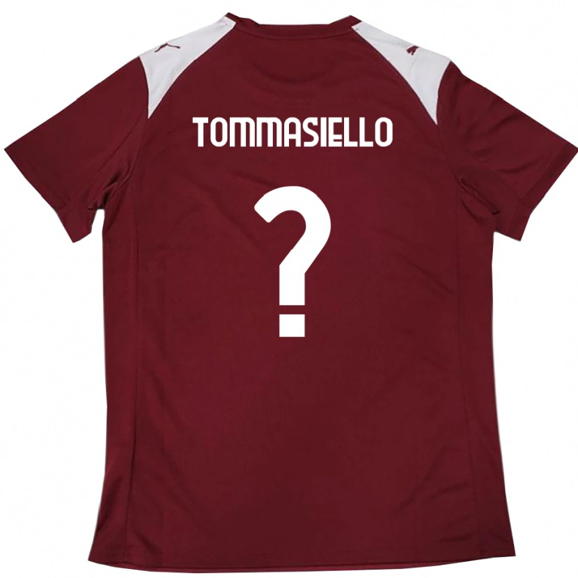 Danxen Niño Camiseta Francesco Tommasiello #0 Borgoña Blanco 1ª Equipación 2025/26 La Camisa