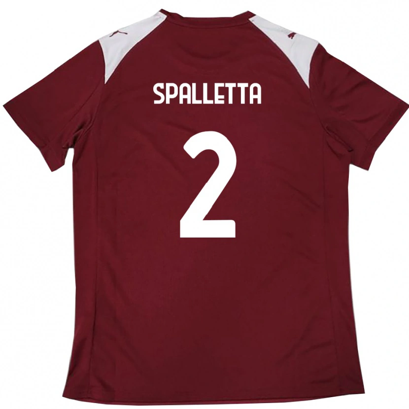 Danxen Niño Camiseta Emanuele Spalletta #2 Borgoña Blanco 1ª Equipación 2025/26 La Camisa