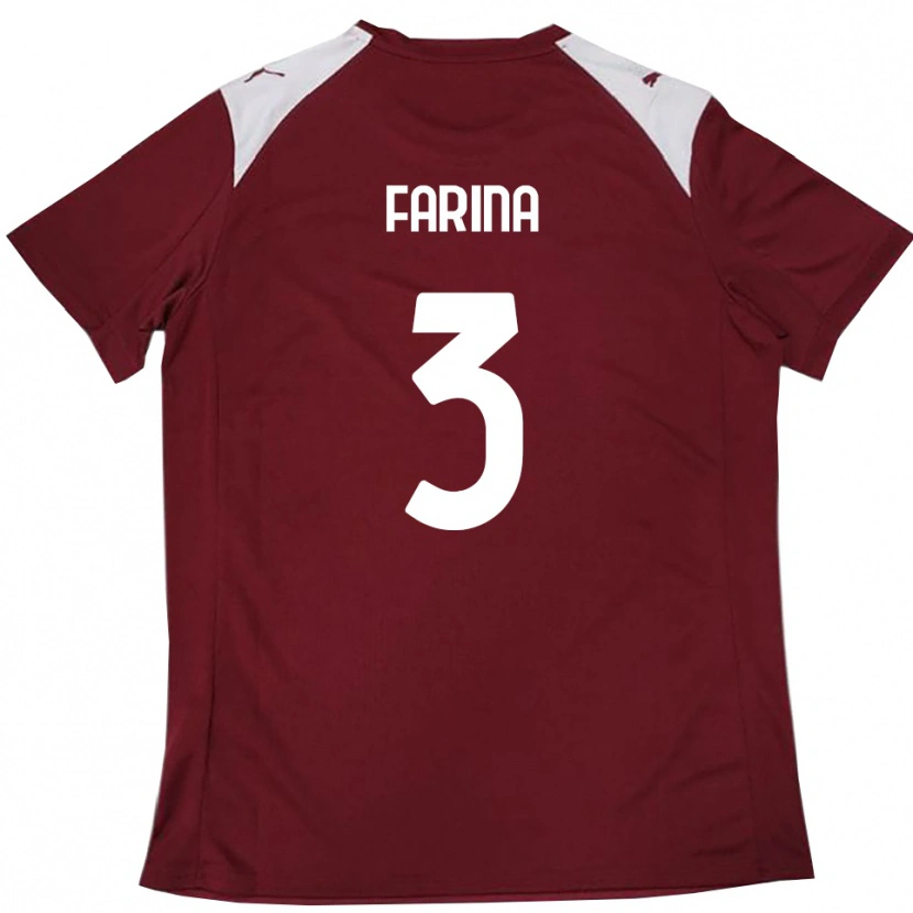 Danxen Niño Camiseta Alfredo Farina #3 Borgoña Blanco 1ª Equipación 2025/26 La Camisa
