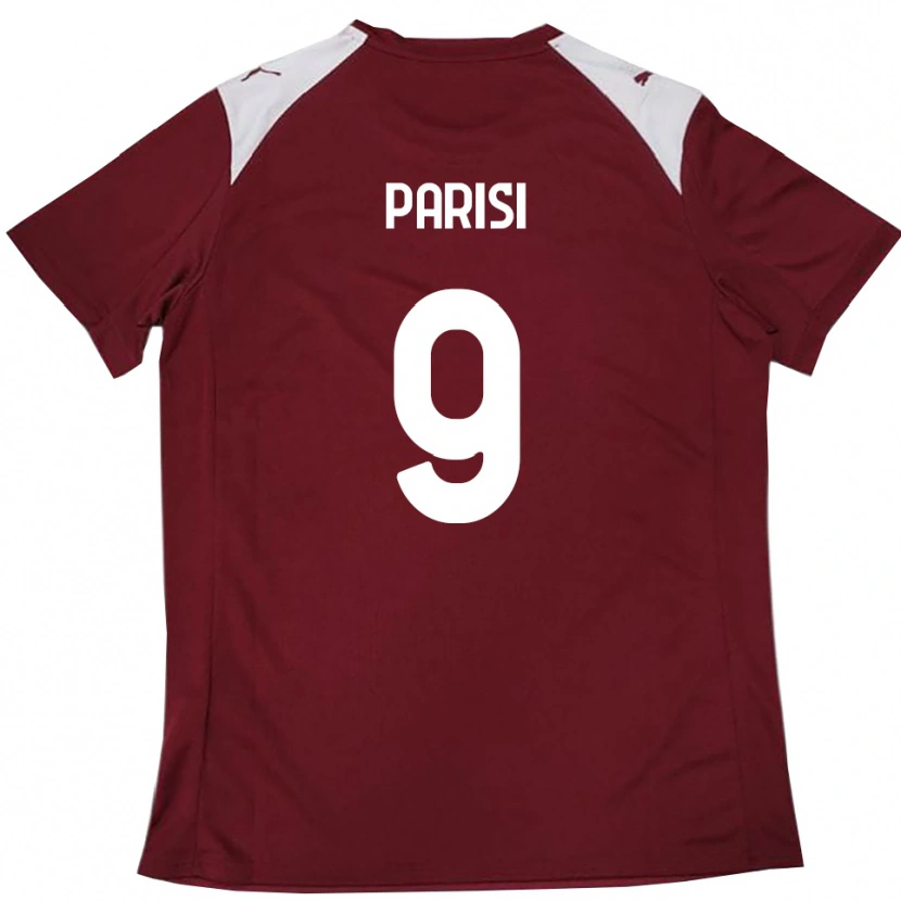 Danxen Niño Camiseta Raffaele Parisi #9 Borgoña Blanco 1ª Equipación 2025/26 La Camisa