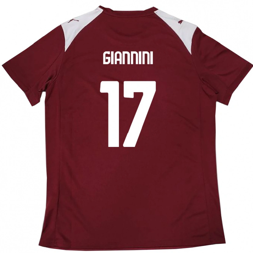 Danxen Niño Camiseta Emanuele Giannini #17 Borgoña Blanco 1ª Equipación 2025/26 La Camisa