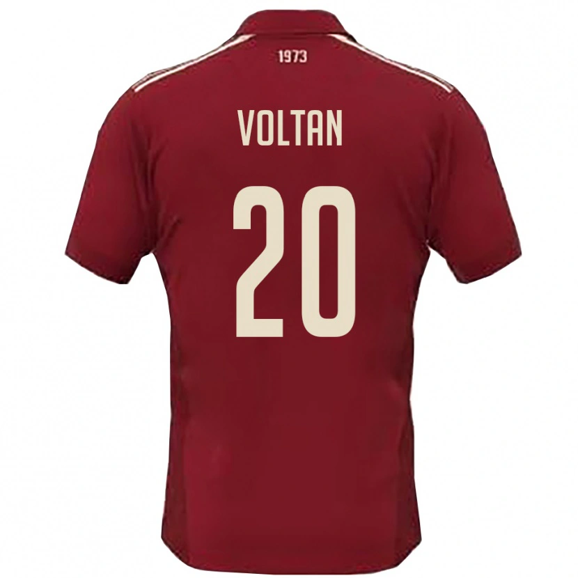 Danxen Niño Camiseta Davide Voltan #20 Borgoña Blanco 1ª Equipación 2025/26 La Camisa