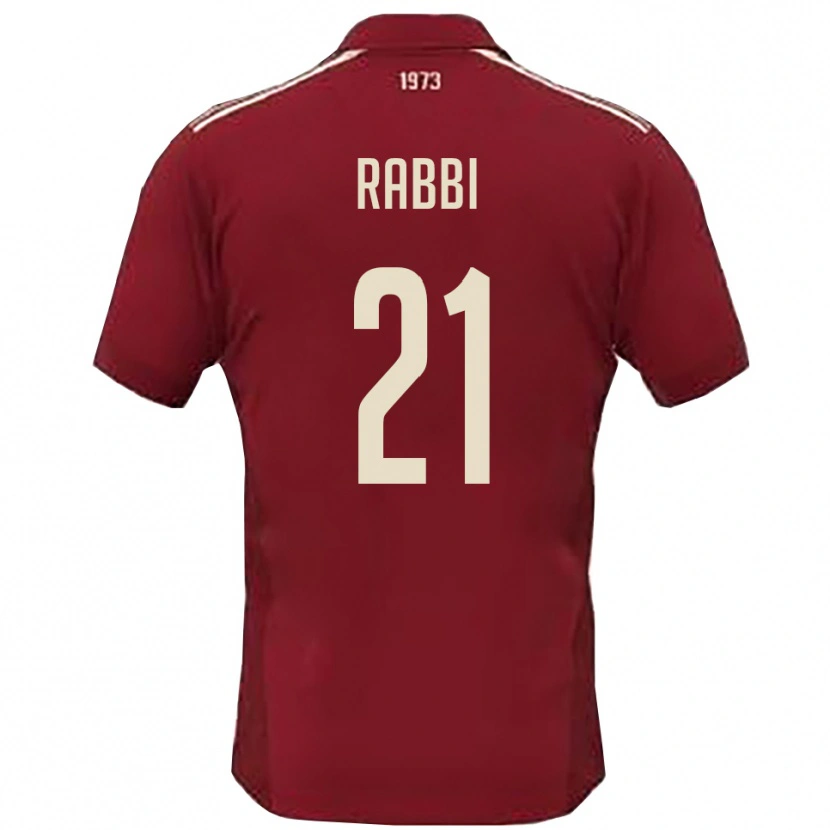 Danxen Niño Camiseta Simone Rabbi #21 Borgoña Blanco 1ª Equipación 2025/26 La Camisa