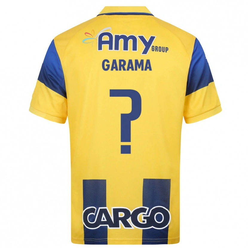 Danxen Niño Camiseta Ben Garama #0 Amarillo Marino 1ª Equipación 2025/26 La Camisa