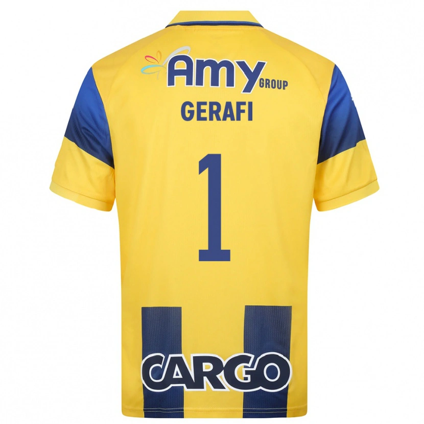 Danxen Niño Camiseta Yoav Gerafi #1 Amarillo Marino 1ª Equipación 2025/26 La Camisa