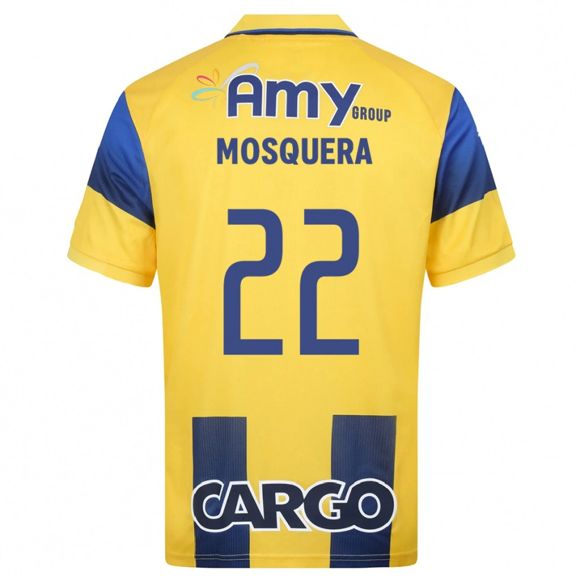 Danxen Niño Camiseta Orlando Mosquera #22 Amarillo Marino 1ª Equipación 2025/26 La Camisa