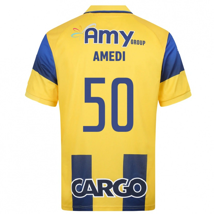 Danxen Niño Camiseta Roie Amedi #50 Amarillo Marino 1ª Equipación 2025/26 La Camisa