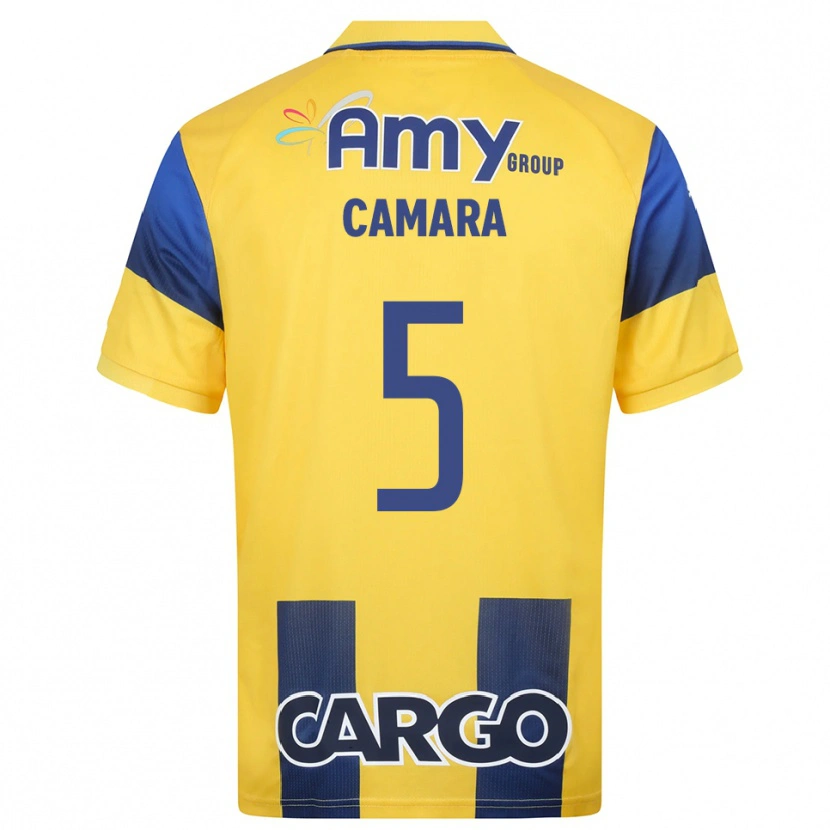 Danxen Niño Camiseta Mohamed Camara #5 Amarillo Marino 1ª Equipación 2025/26 La Camisa