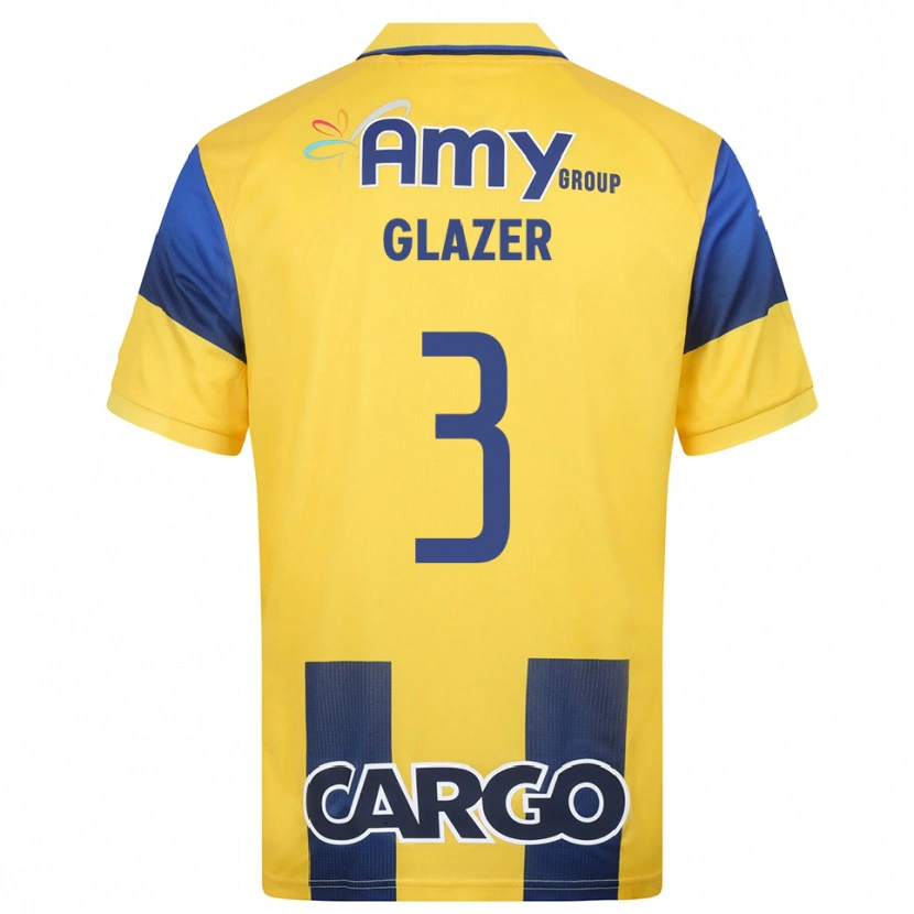 Danxen Niño Camiseta Amit Glazer #3 Amarillo Marino 1ª Equipación 2025/26 La Camisa