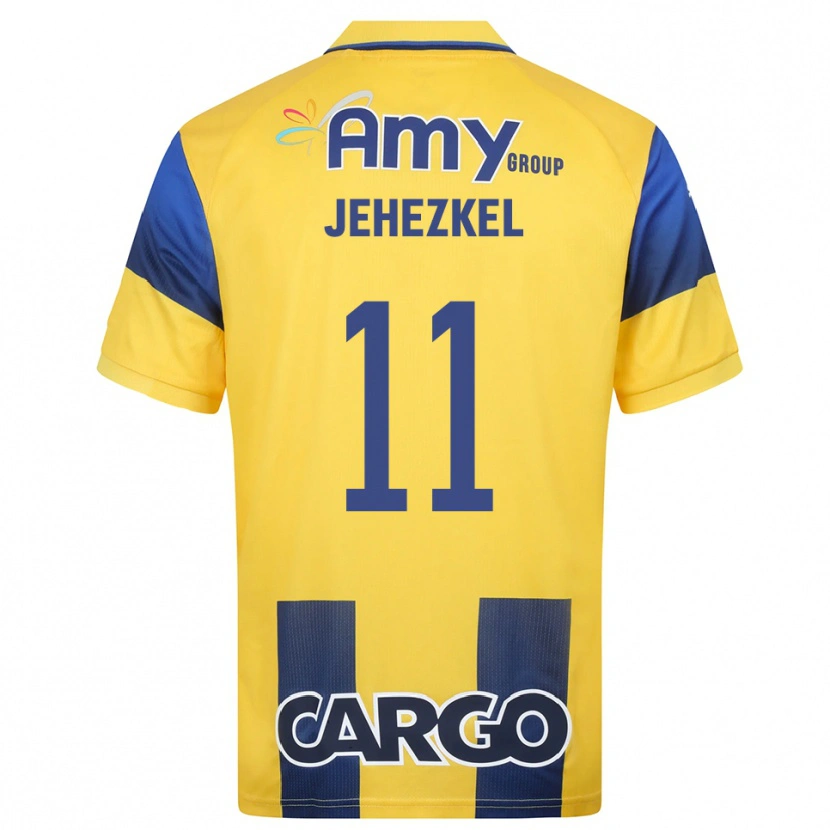Danxen Niño Camiseta Sagiv Jehezkel #11 Amarillo Marino 1ª Equipación 2025/26 La Camisa