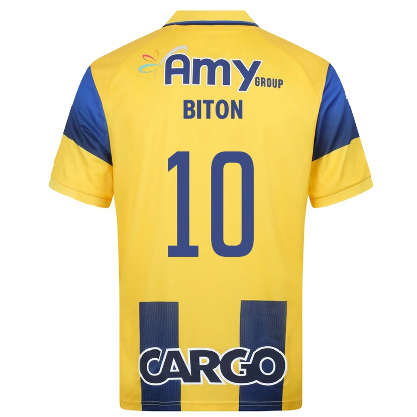 Danxen Niño Camiseta Dan Biton #10 Amarillo Marino 1ª Equipación 2025/26 La Camisa