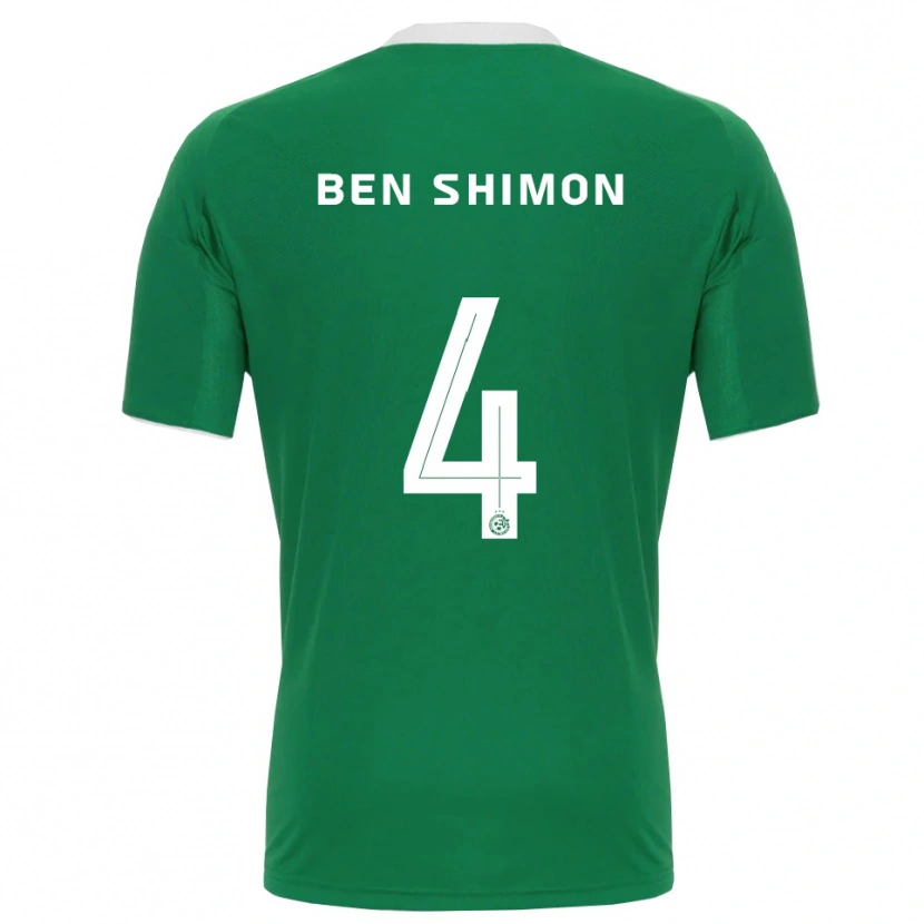 Danxen Niño Camiseta Elad Ben Shimon #4 Verde Blanco 1ª Equipación 2025/26 La Camisa