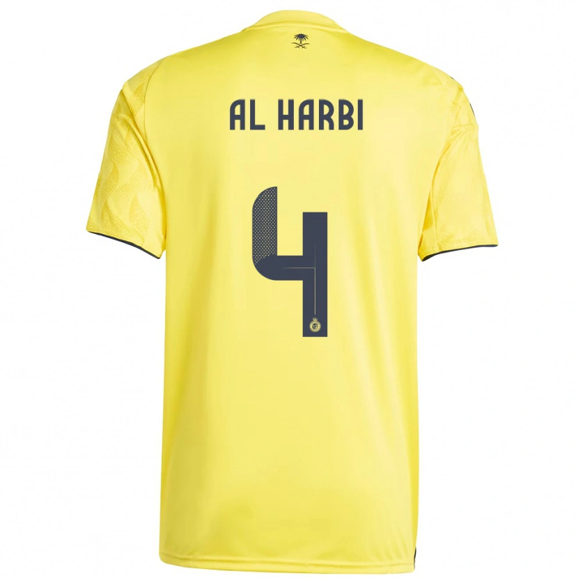 Danxen Niño Camiseta Fay Al-Harbi #4 Amarillo Negro 1ª Equipación 2025/26 La Camisa