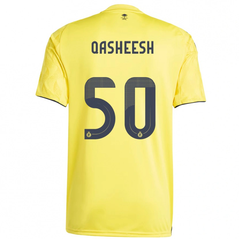 Danxen Niño Camiseta Majed Qasheesh #50 Amarillo Negro 1ª Equipación 2025/26 La Camisa