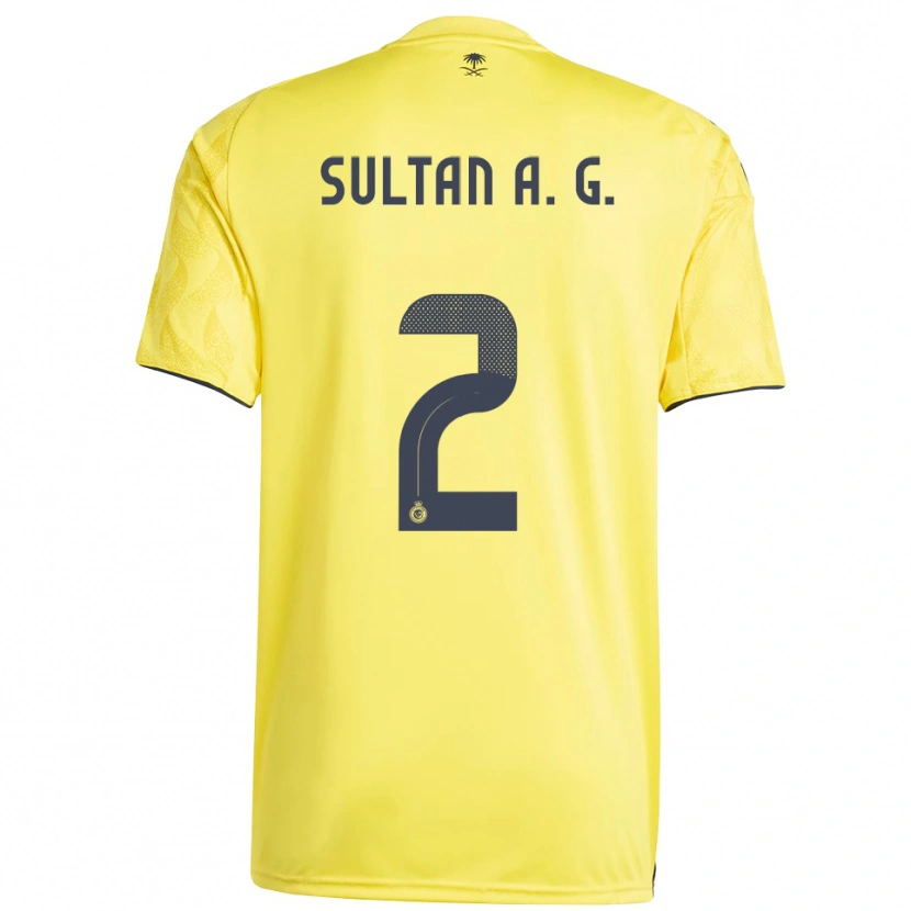 Danxen Niño Camiseta Sultan Al-Ghannam #2 Amarillo Negro 1ª Equipación 2025/26 La Camisa
