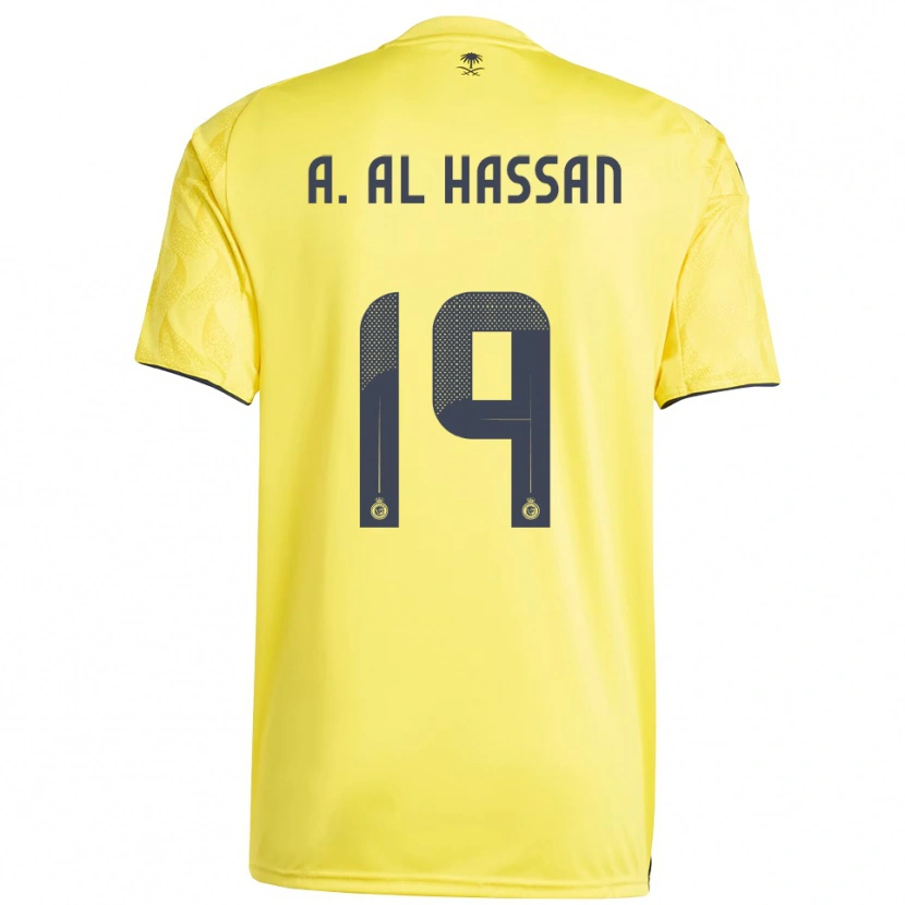 Danxen Niño Camiseta Ali Al-Hassan #19 Amarillo Negro 1ª Equipación 2025/26 La Camisa