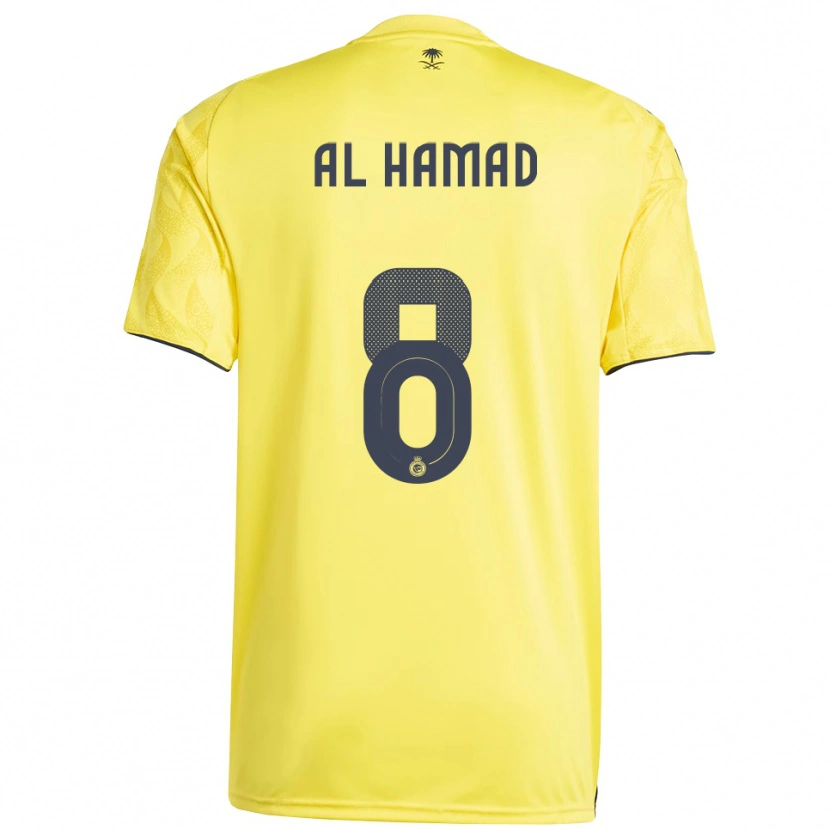 Danxen Niño Camiseta Sara Al-Hamad #8 Amarillo Negro 1ª Equipación 2025/26 La Camisa