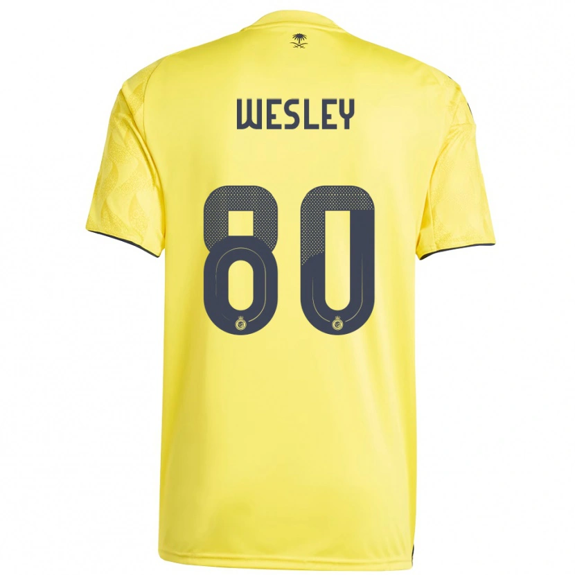 Danxen Niño Camiseta Wesley #80 Amarillo Negro 1ª Equipación 2025/26 La Camisa