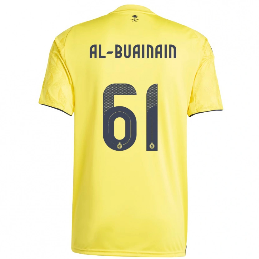 Danxen Niño Camiseta Mubarak Al-Buainain #61 Amarillo Negro 1ª Equipación 2025/26 La Camisa