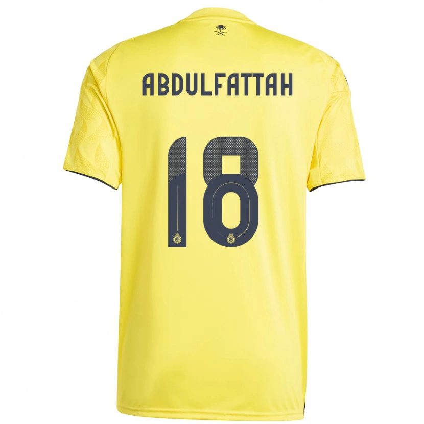 Danxen Niño Camiseta Abdulfattah Adam #18 Amarillo Negro 1ª Equipación 2025/26 La Camisa