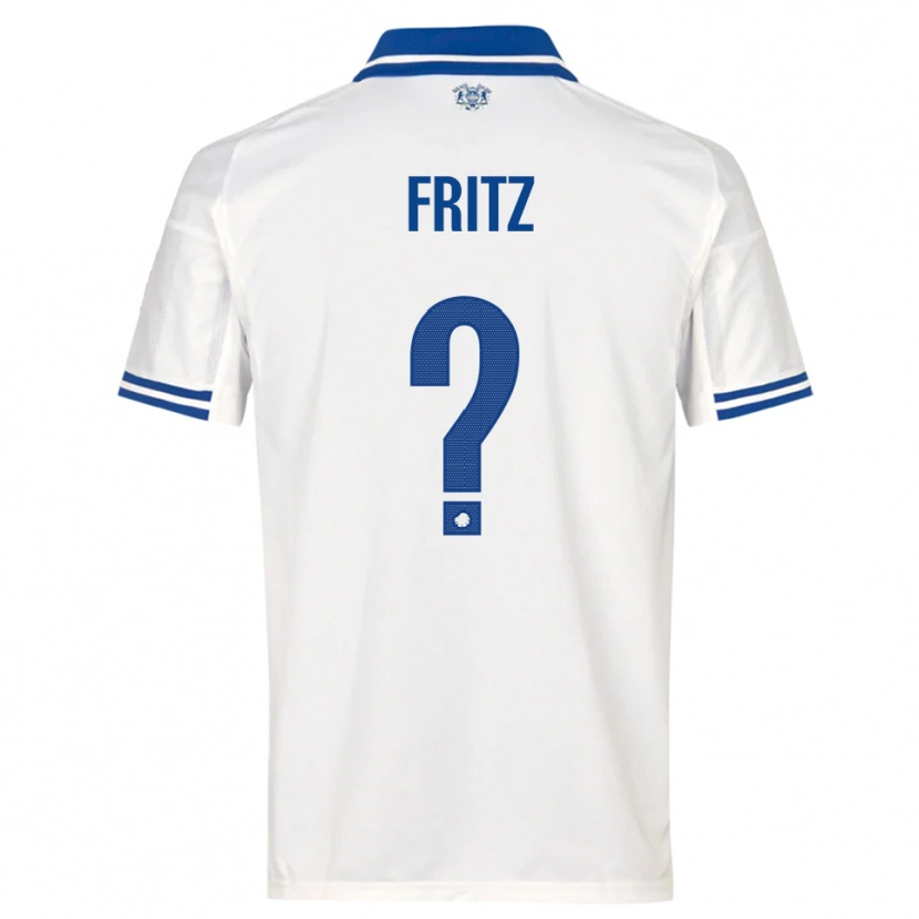 Danxen Niño Camiseta Gustav Fritz #0 Blanco Azul 1ª Equipación 2025/26 La Camisa