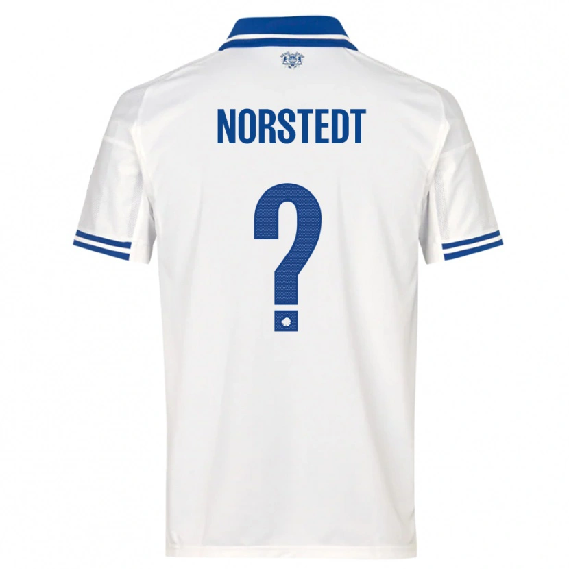 Danxen Niño Camiseta Liam Norstedt #0 Blanco Azul 1ª Equipación 2025/26 La Camisa
