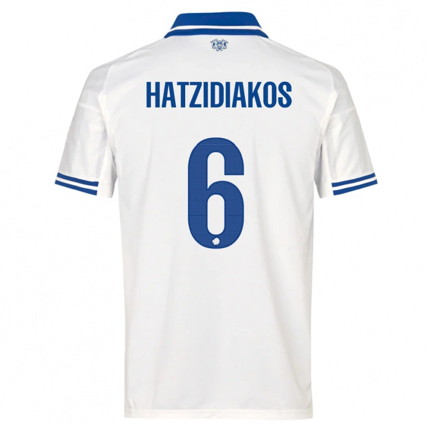 Danxen Niño Camiseta Pantelis Hatzidiakos #6 Blanco Azul 1ª Equipación 2025/26 La Camisa