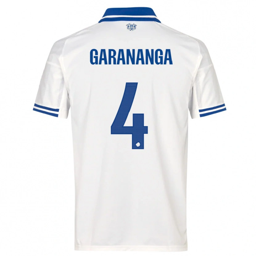 Danxen Niño Camiseta Munashe Garananga #4 Blanco Azul 1ª Equipación 2025/26 La Camisa