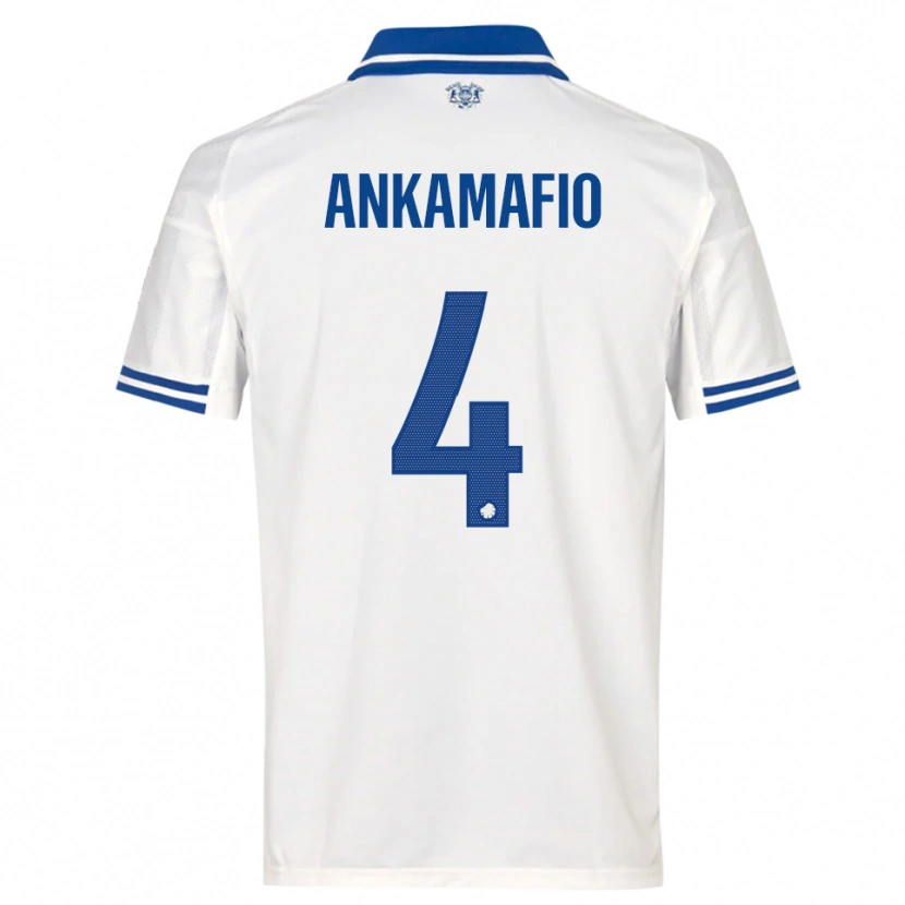 Danxen Niño Camiseta Graham Ankamafio #4 Blanco Azul 1ª Equipación 2025/26 La Camisa