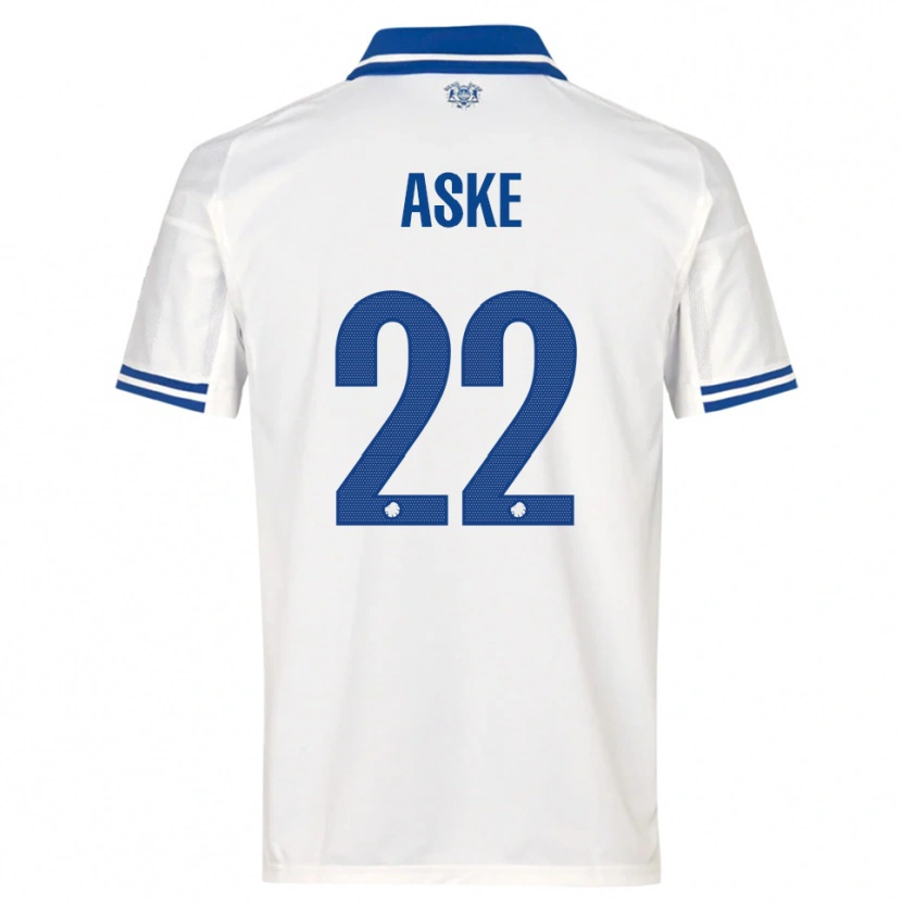 Danxen Niño Camiseta Aske Bang #22 Blanco Azul 1ª Equipación 2025/26 La Camisa