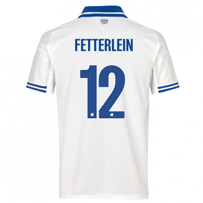 Danxen Niño Camiseta Sean Fetterlein #12 Blanco Azul 1ª Equipación 2025/26 La Camisa
