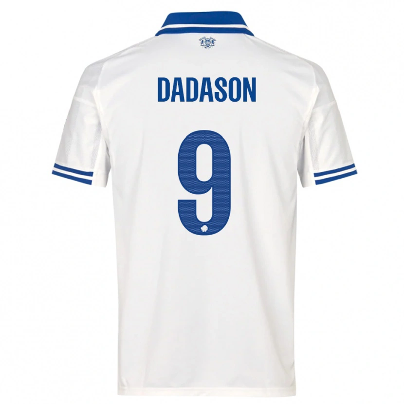 Danxen Niño Camiseta Viktor Dadason #9 Blanco Azul 1ª Equipación 2025/26 La Camisa