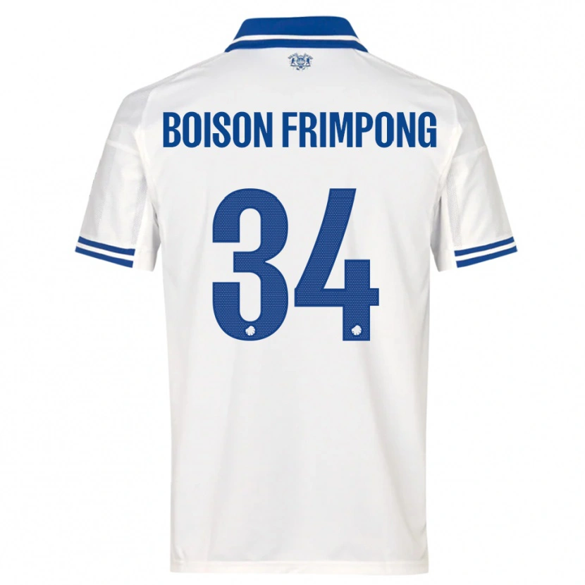 Danxen Niño Camiseta David Boison Frimpong #34 Blanco Azul 1ª Equipación 2025/26 La Camisa