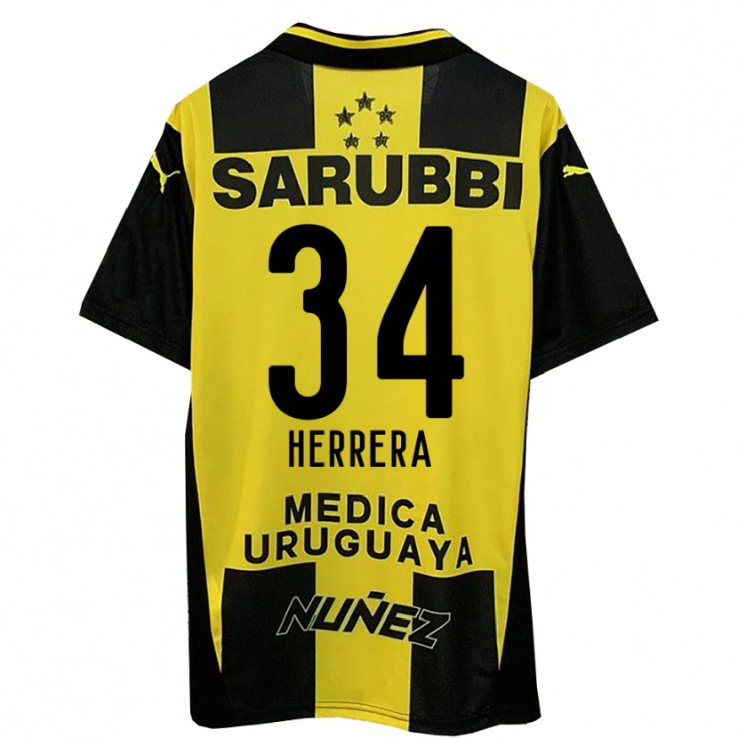 Danxen Niño Camiseta Nahuel Herrera #34 Amarillo Negro 1ª Equipación 2025/26 La Camisa