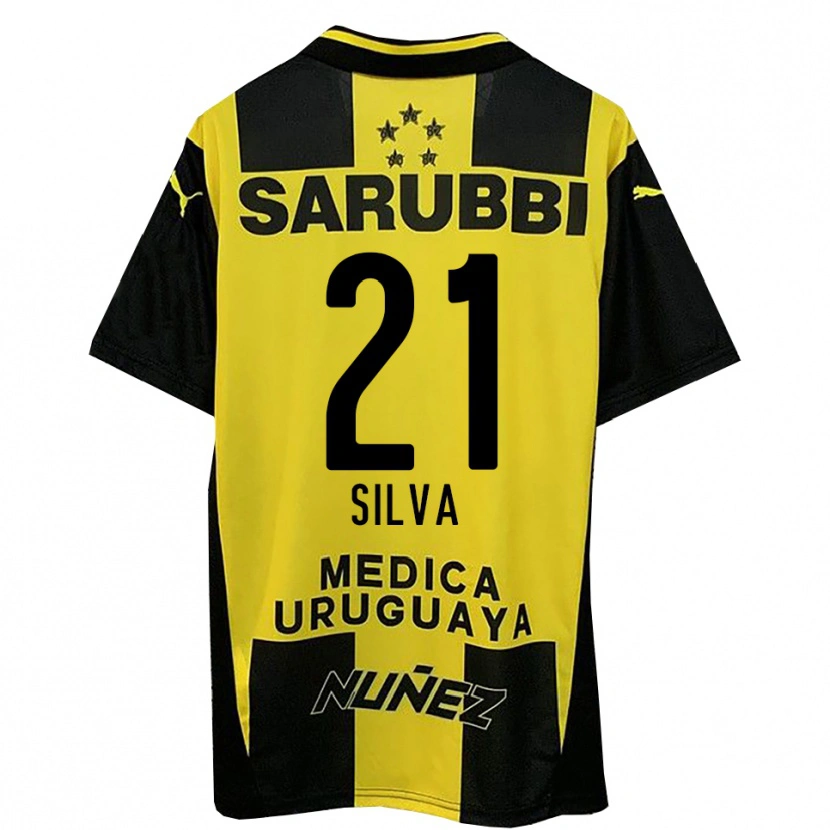 Danxen Niño Camiseta Gastón Silva #21 Amarillo Negro 1ª Equipación 2025/26 La Camisa
