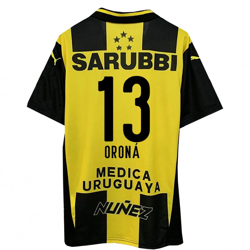 Danxen Niño Camiseta Marco Oroná #13 Amarillo Negro 1ª Equipación 2025/26 La Camisa