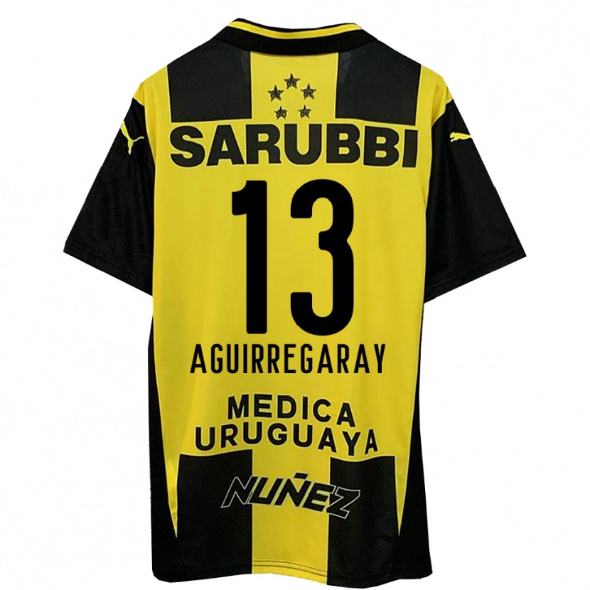 Danxen Niño Camiseta Matías Aguirregaray #13 Amarillo Negro 1ª Equipación 2025/26 La Camisa