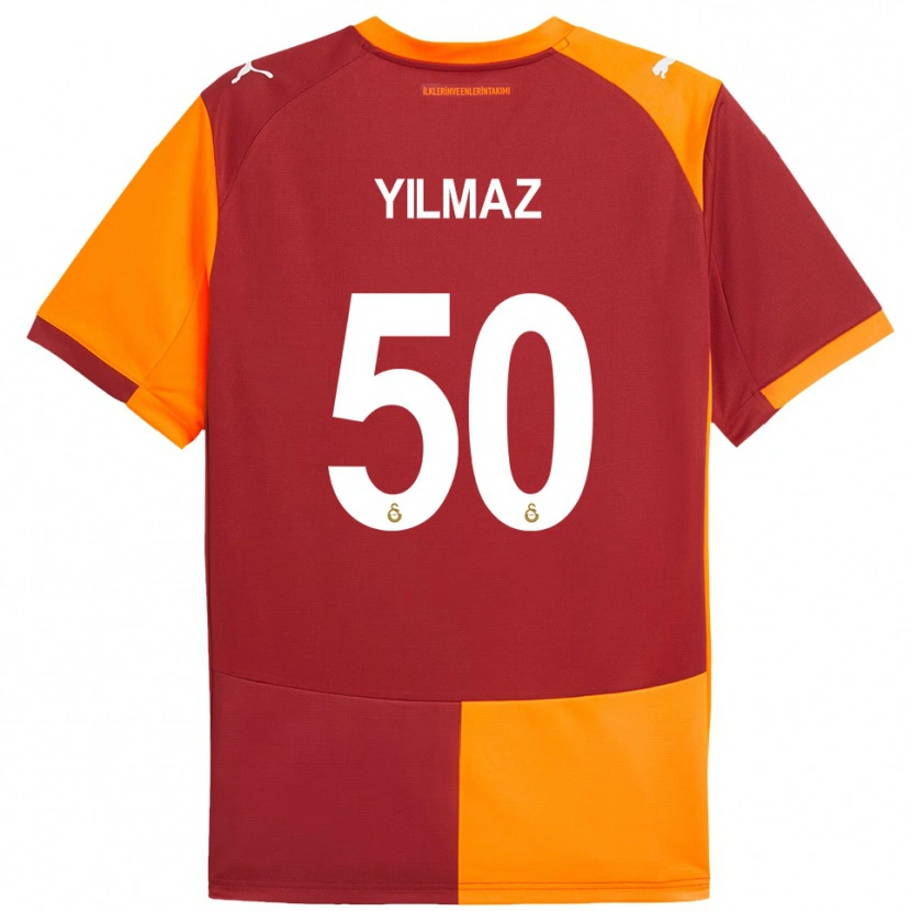 Danxen Niño Camiseta Jankat Yılmaz #50 Rojo Naranja 1ª Equipación 2025/26 La Camisa
