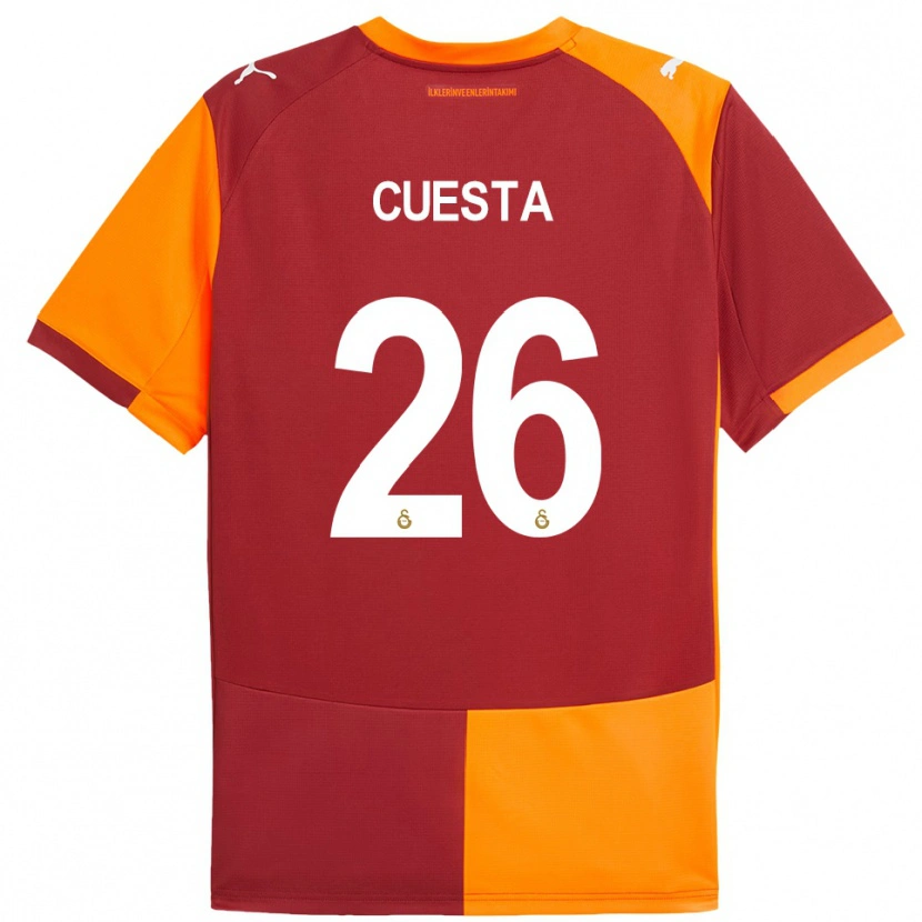 Danxen Niño Camiseta Carlos Cuesta #26 Rojo Naranja 1ª Equipación 2025/26 La Camisa