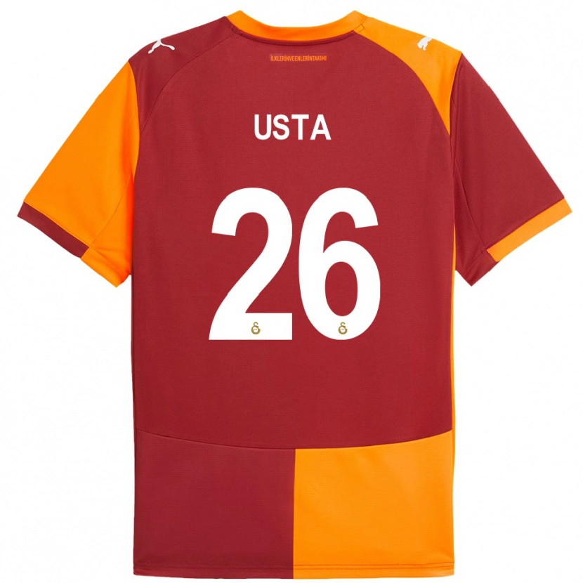 Danxen Niño Camiseta Alanur Usta #26 Rojo Naranja 1ª Equipación 2025/26 La Camisa
