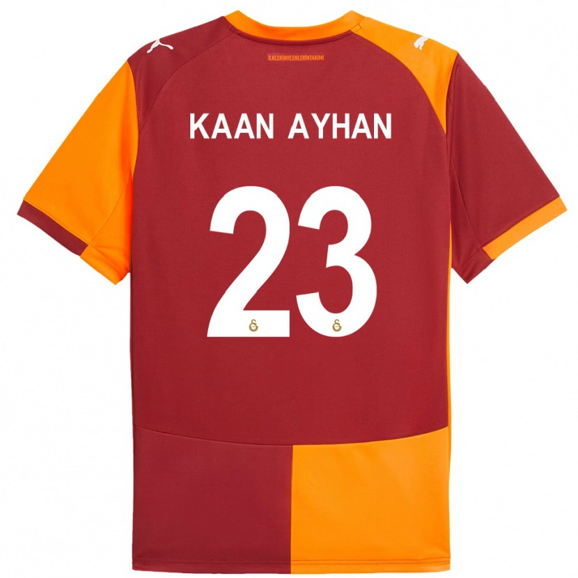 Danxen Niño Camiseta Kaan Ayhan #23 Rojo Naranja 1ª Equipación 2025/26 La Camisa