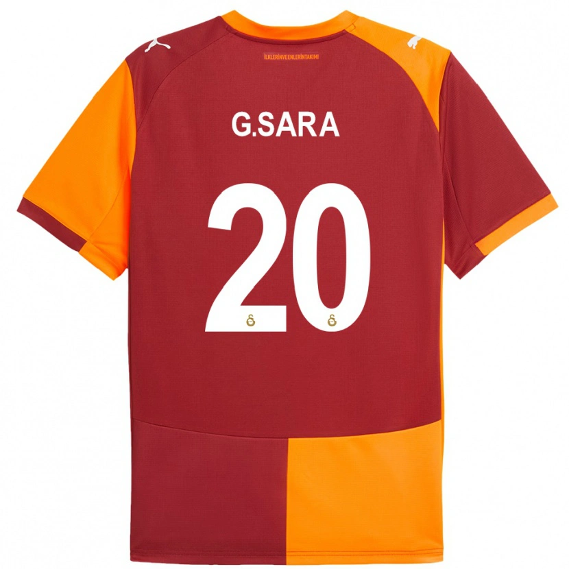 Danxen Niño Camiseta Gabriel Sara #20 Rojo Naranja 1ª Equipación 2025/26 La Camisa