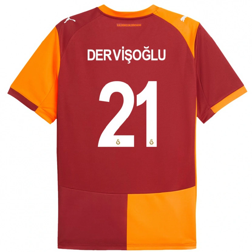Danxen Niño Camiseta Halil Dervişoğlu #21 Rojo Naranja 1ª Equipación 2025/26 La Camisa