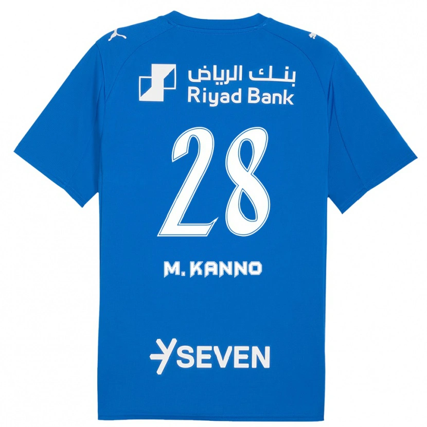 Danxen Niño Camiseta Mohamed Kanno #28 Azul Blanco 1ª Equipación 2025/26 La Camisa