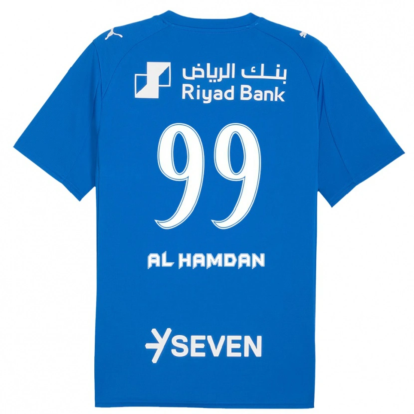 Danxen Niño Camiseta Abdullah Al-Hamdan #99 Azul Blanco 1ª Equipación 2025/26 La Camisa