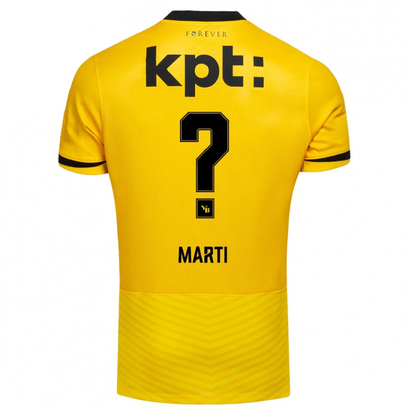 Danxen Niño Camiseta Robin Marti #0 Amarillo Negro 1ª Equipación 2025/26 La Camisa