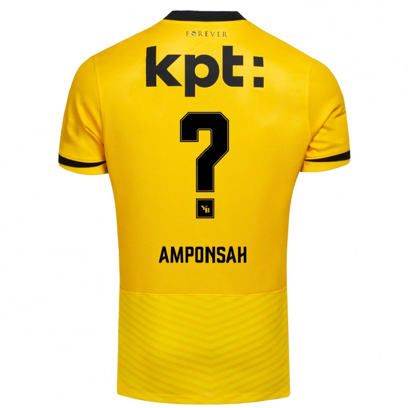 Danxen Niño Camiseta Bright Amponsah #0 Amarillo Negro 1ª Equipación 2025/26 La Camisa