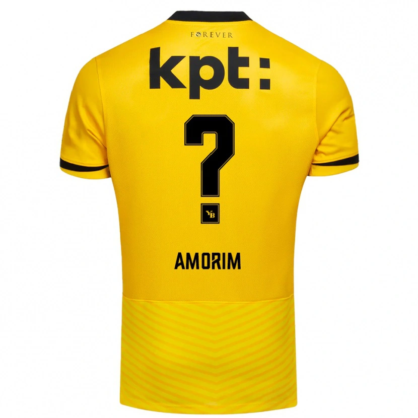 Danxen Niño Camiseta Rui Amorim #0 Amarillo Negro 1ª Equipación 2025/26 La Camisa
